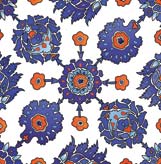 Variations on a 16th Century Iznik Tile Detail with Ascending Vines with Tulips, Rustem Pasa Mosque, Istanbul