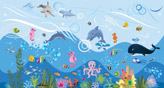 Dolphin, Sea Horse, Octopus, Fish