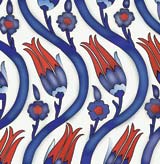 Variations on a 16th Century Iznik Tile Detail with Ascending Vines with Tulips, Rustem Pasa Mosque, Istanbul