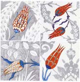 16th Century Iznik Tiles with Various Tulip Forms, Rustem Pasa Mosque, Istanbul