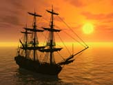 Tall Ship At Sunset